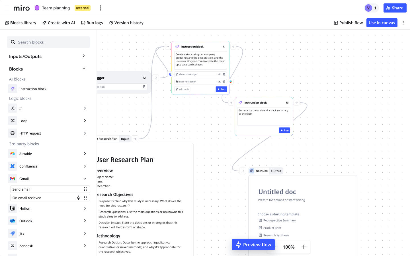 Exploration of a dedicated expert flow builder