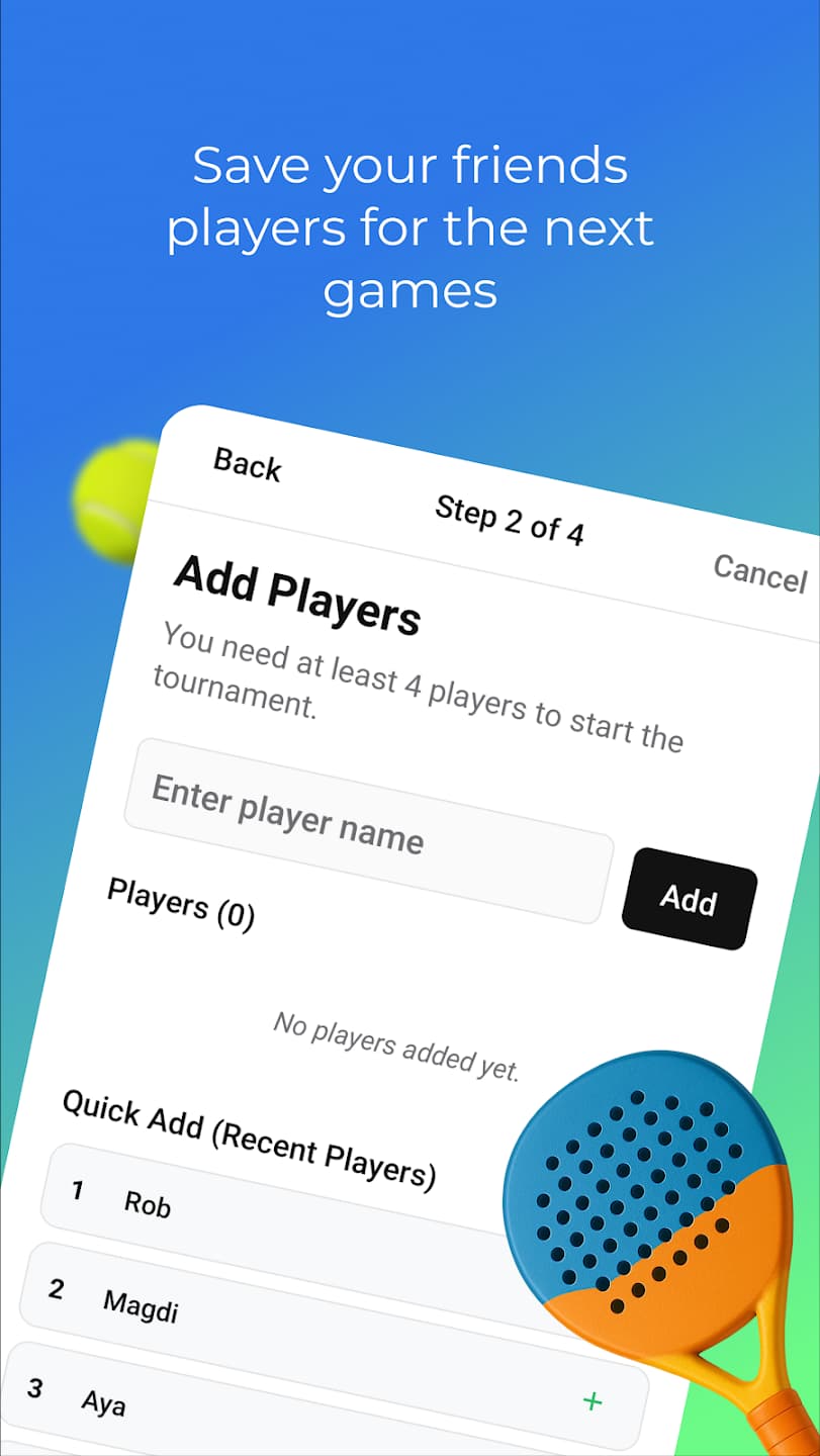 Padelicano App Store screen 2
