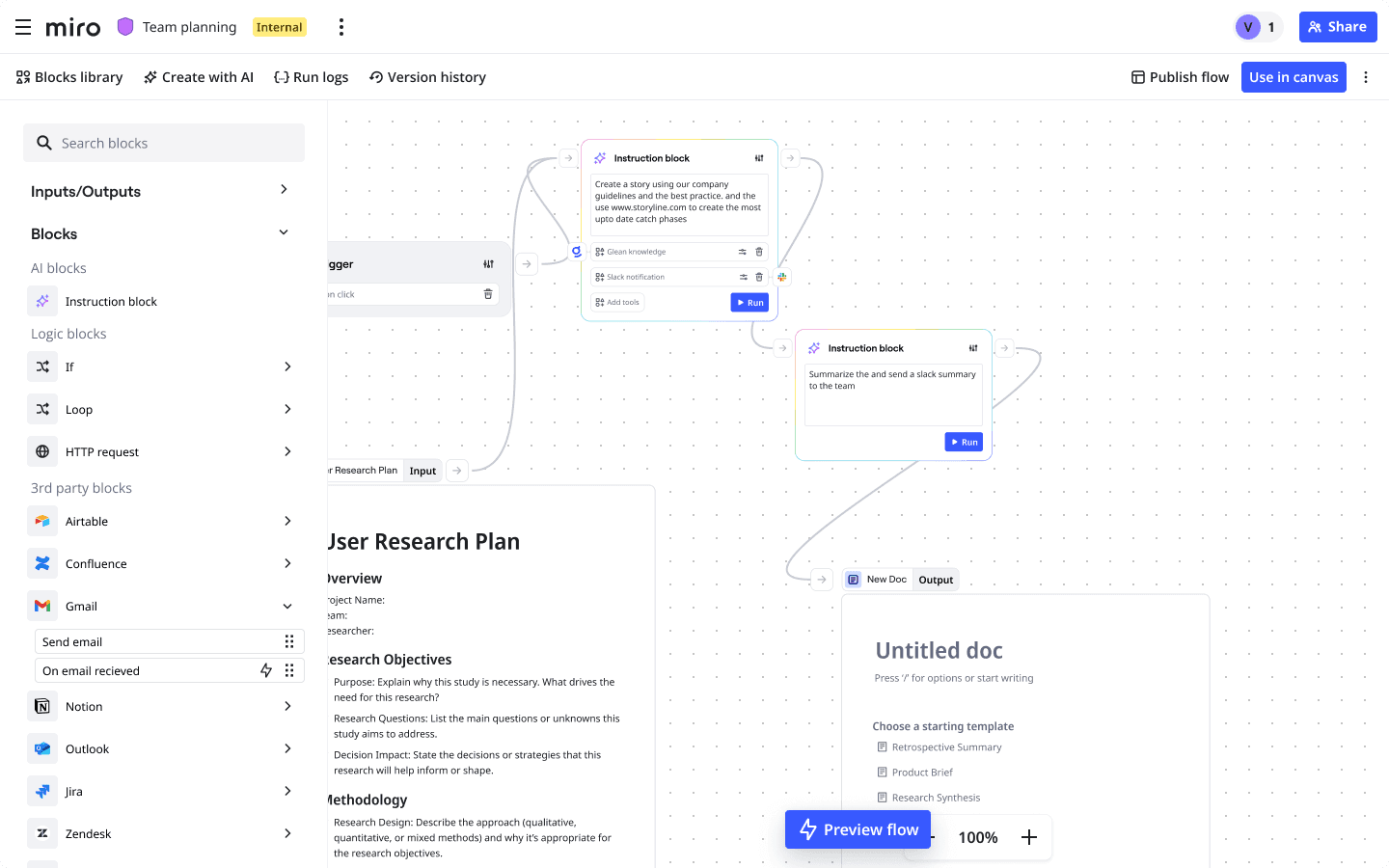Exploration of a dedicated expert flow builder