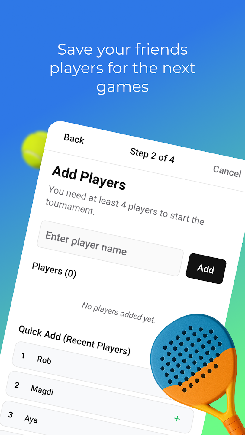 Padelicano App Store screen 2